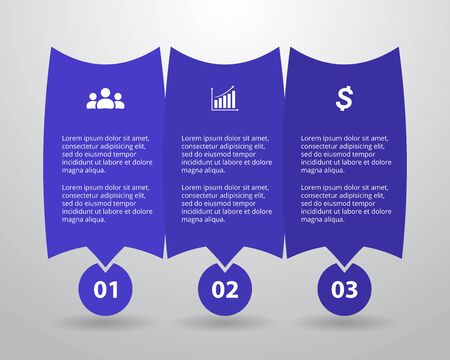 Infographic design elements for your business data with 3 options, parts, steps or processes.のイラスト素材