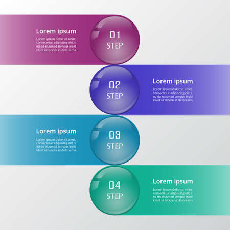 Business Infographics ball concept. Vector illustration with 4 options can be used for web design and workflow layout.のイラスト素材