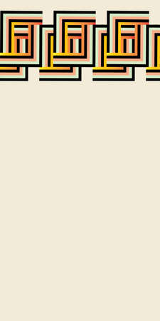 Classic abstract geometric rectangle border bracket on beige background.. Vector illustration. Great for house ware, clothing, design projects, and surface design patterns.のイラスト素材