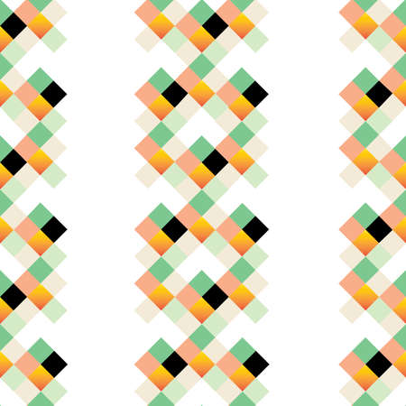 Classic abstract geometric multi stripe diamond on white background. Vector illustration. Great for house ware, clothing, design projects, and surface design patterns.のイラスト素材