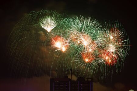 the beautiful fireworks is displaying