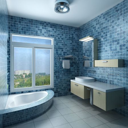 3d rendering interior of a modern bathroomの写真素材