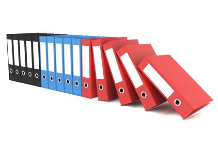 3d rendering many folders on a white background