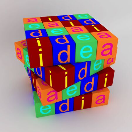 3d render many blocks
