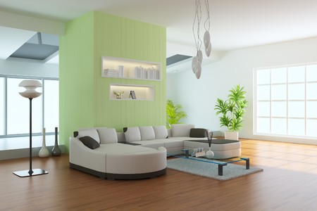 living room with modern style.3d renderの写真素材