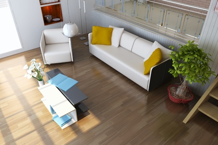 3d render interior of modern living room