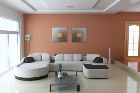 3d render interior of modern living roomの写真素材