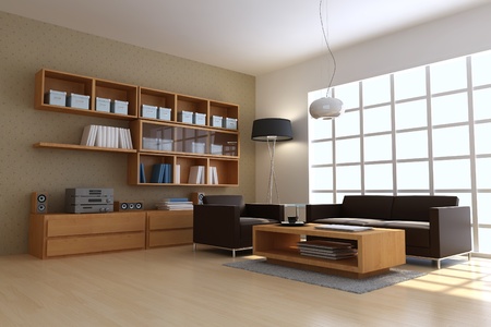 3d render interior of modern living roomの写真素材