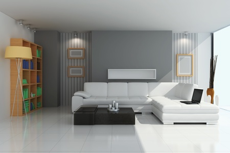 3d render interior of modern living room