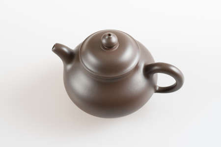 chinese teapot isolated on white backgroundの写真素材