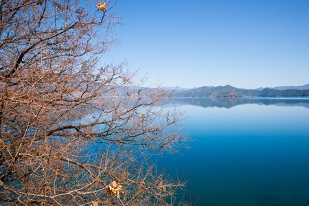 beautiful Lugu lake in Yunnan,Chinaの写真素材