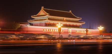 night scene of the Tiananmen Gate of Heavenly Peace Tiananmen Gate in Beijing,Chinaのeditorial素材