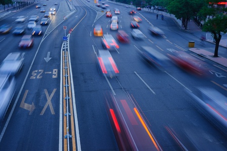 city traffic in Beijing night timeの写真素材