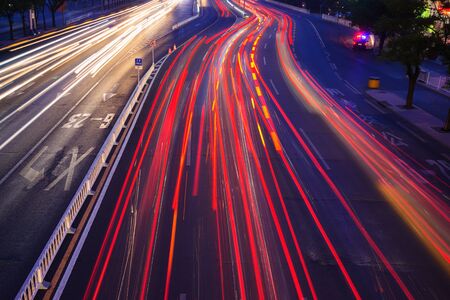 city traffic in Beijing night timeの写真素材