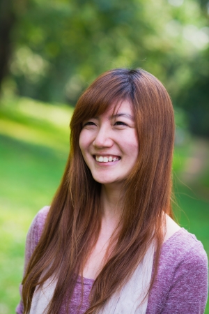 closeup Chinese woman portraitの写真素材