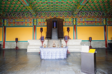 the interior of the Hall of Imperial Zenith in the Temple of Heaven.The Temple of Heaven was built in 1420,it remain intact through the Ming and Qing dynasty,and It is included in the UNESCO world heritage list in 1998.In the past,the emperors worshiped tのeditorial素材