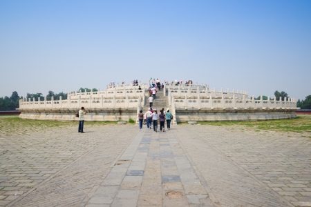 Beijing, China - June 16, 2012: the Circular Mound Altar in the Temple of Heaven.the Temple of Heaven was built in 1420,it remain intact through the Ming and Qing dynasty,and It is included in the UNESCO world heritage list in 1998.In the past,the emperorのeditorial素材