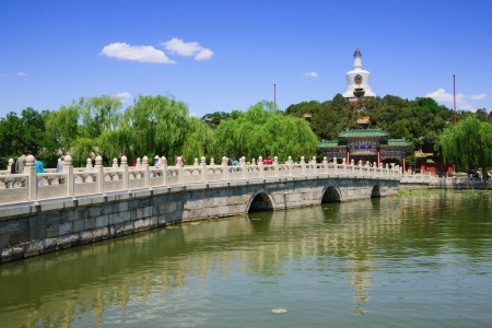 Beijing, China - May 30, 2012: Beihai Park is the royal garden with nearly one thousand years of history,in the past,it was just the leisure area for imperial family,now the Beihai Park is opened to every visitorのeditorial素材