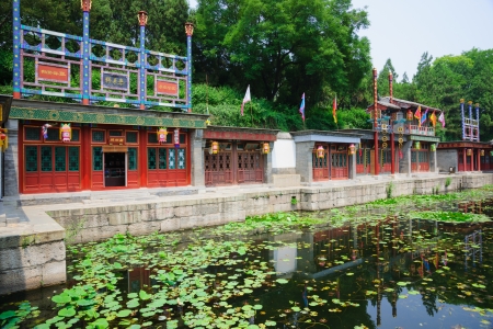 Beijing, China - June 1, 2012: Suzhou Street is a thriving commerce street,tourists who visit the Summer Palace go shopping and relaxation in here.Suzhou Street with Suzhou traditional garden styleのeditorial素材