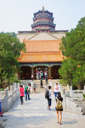 Beijing, China - June 1, 2012: Summer Palace is a very famous tourist place in Beijing,China.it was built during 1750-1764,it is the largest ancient Royal garden in the world,in the Qing Dynasty,the Royals relaxed in Summer Palace.It was destroyed by the のeditorial素材
