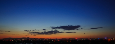 the skyscape in the eveningの写真素材