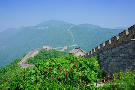 Mutianyu Great Wall in Beijing Huairou,it is the famous part of the Great Wall that was built in Ming Dynasty.In ancient China,the government built the Great Wall and sent the military in here to defensed the invaders from nomads of the north.the Great Waのeditorial素材