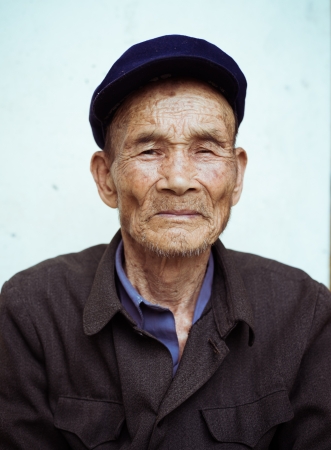 chinese old man portraitの写真素材