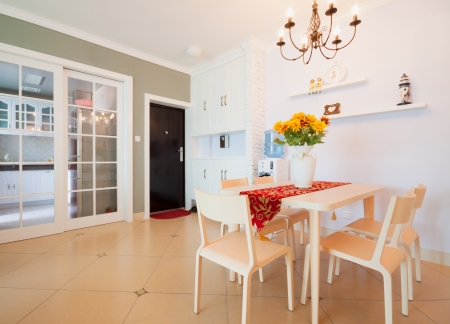 modern dining room with nice decorationの写真素材