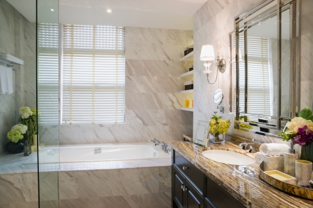 luxury bathroom with nice decorationの写真素材