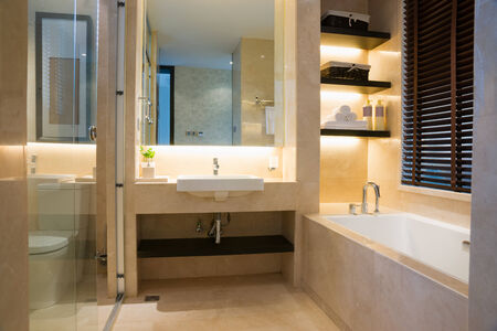 luxury bathroom with nice decorationの写真素材