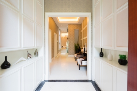 the entrance hall into a houseの写真素材