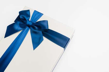 gift box with nice ribbon on white backgroundの写真素材