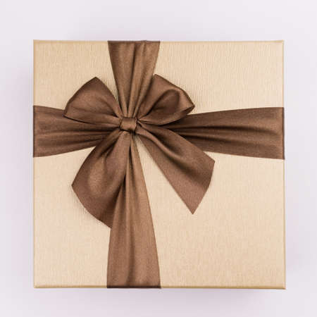 gift box with nice ribbon on white background
