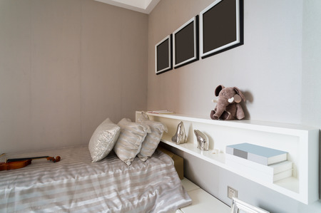modern bedroom with nice decorationの写真素材