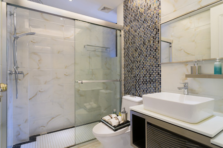 modern bathroom with nice decorationの写真素材