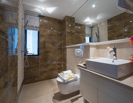 modern bathroom with nice decorationの写真素材