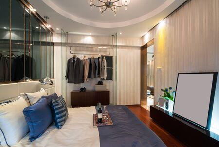 the nice bedroom with luxury decorationの写真素材