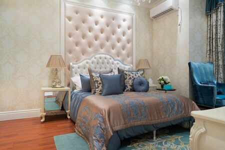 the comfortable bedroom with nice decorationの写真素材