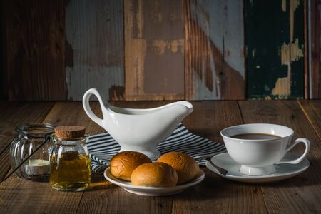 coffee and breadの写真素材