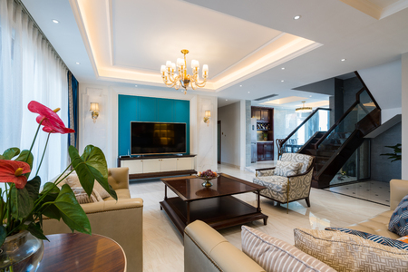house interior with luxury decorationの写真素材