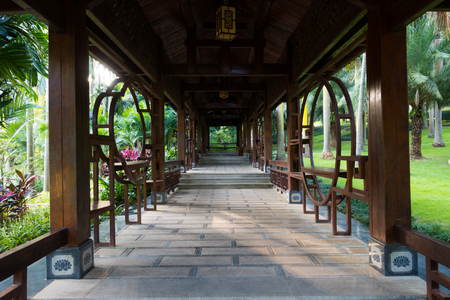 the corridor with Chinese styleの写真素材