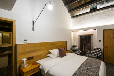 the bedroom with nice decorationの写真素材