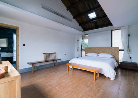 nice hotel guest room with modern decorationの写真素材
