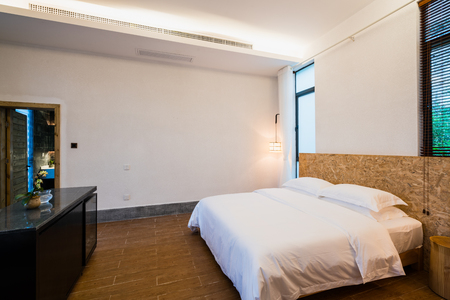 nice hotel guest room with modern decorationの写真素材