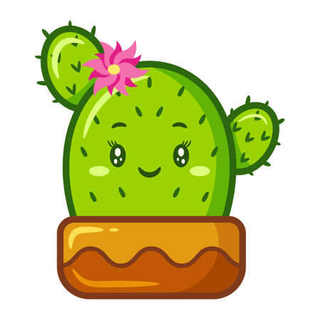 cute cactus drawing stickerのイラスト素材