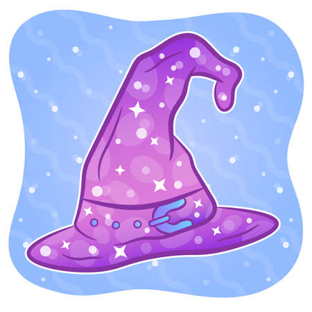 Halloween coloring hat sticker drawingのイラスト素材