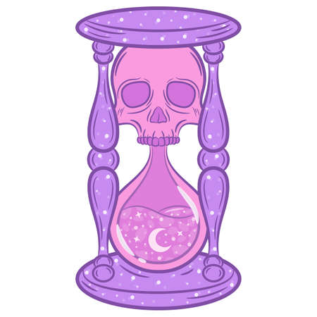 Halloween coloring hour glass stickerのイラスト素材