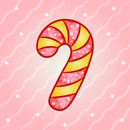 Christmas candy drawing sticker cardのイラスト素材