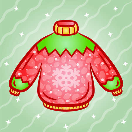 Christmas sweater sticker drawingのイラスト素材