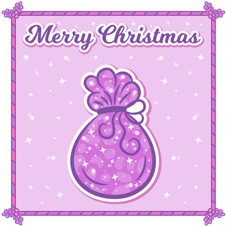 Christmas gifts bag drawing stickerのイラスト素材